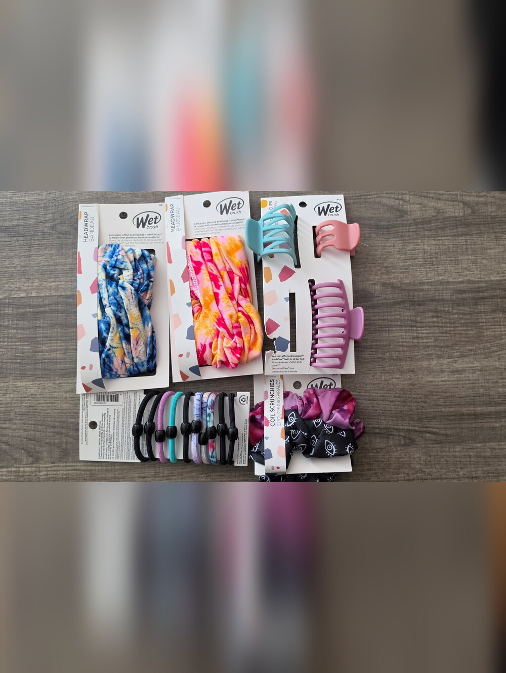 Wet Brush Kids Colorful Hair Accessory Set - Pink, Purple, Aqua, Yellow, Black